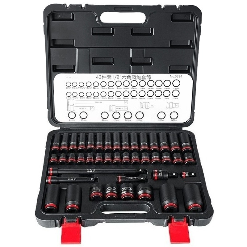 Pneumatic Impact Wrench - Juego de 43 piezas de llaves