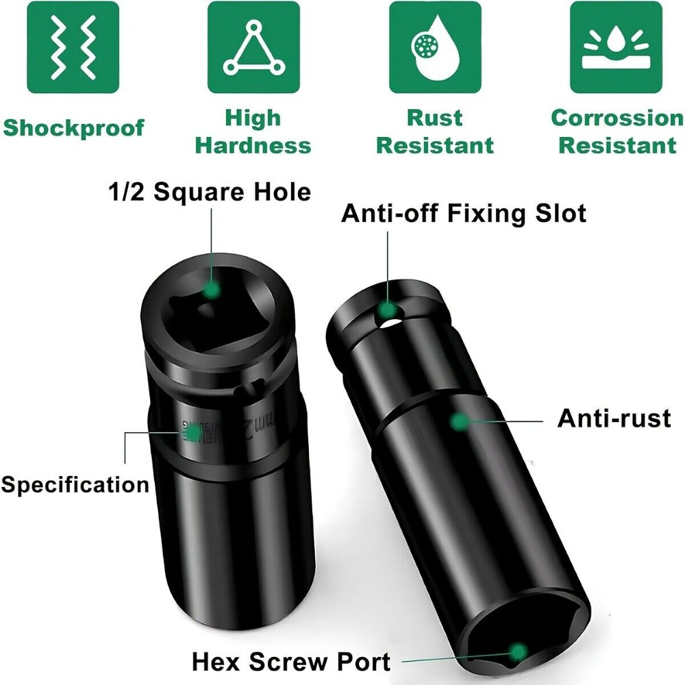Juego de enchufes de impacto d - Pneumatic Impact Wrench reseña y precio